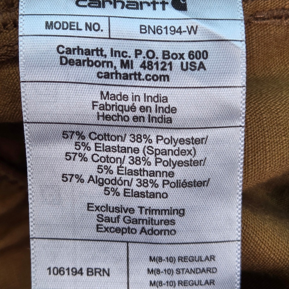 Carhartt Relaxed Fit Canvas Jogger Pants Womens M Reg Elastic Waist Utility Brn - Picture 2 of 13